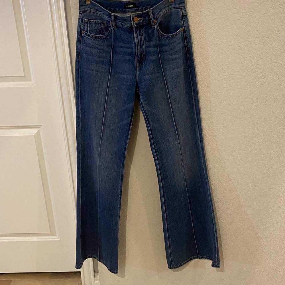 Express Dark Blue Flare Jeans